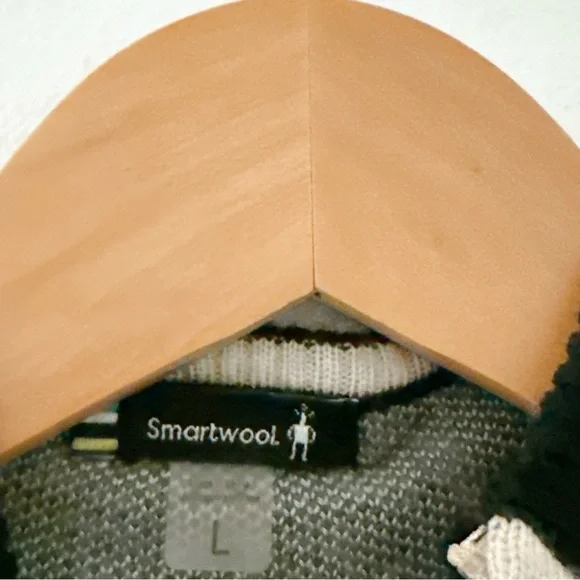 SmartWool Merino Wool Ski Sweater Cabincore Funnel Neck Large Black - Picture 6 of 12